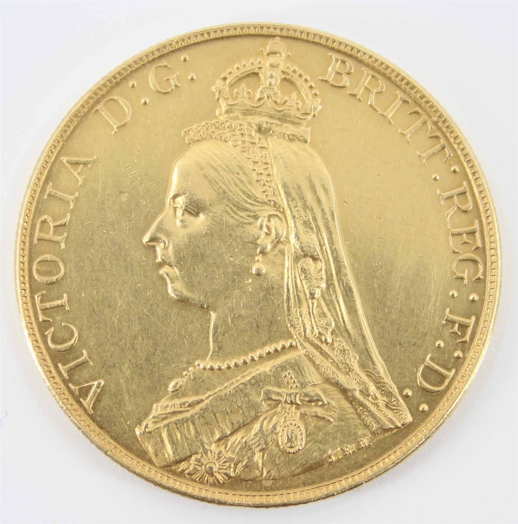 1887 Queen Victoria 5 Jubilee Head / St. George Reverse