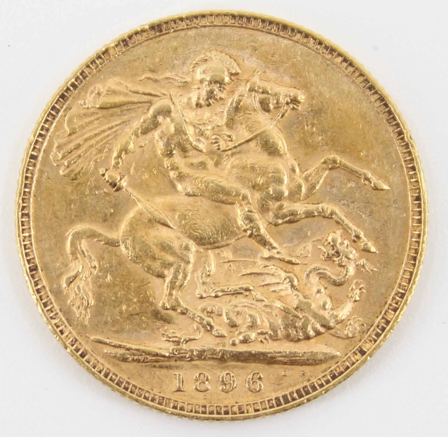 1896 Queen Victoria Sovereign Jubilee Head / St. George Reverse