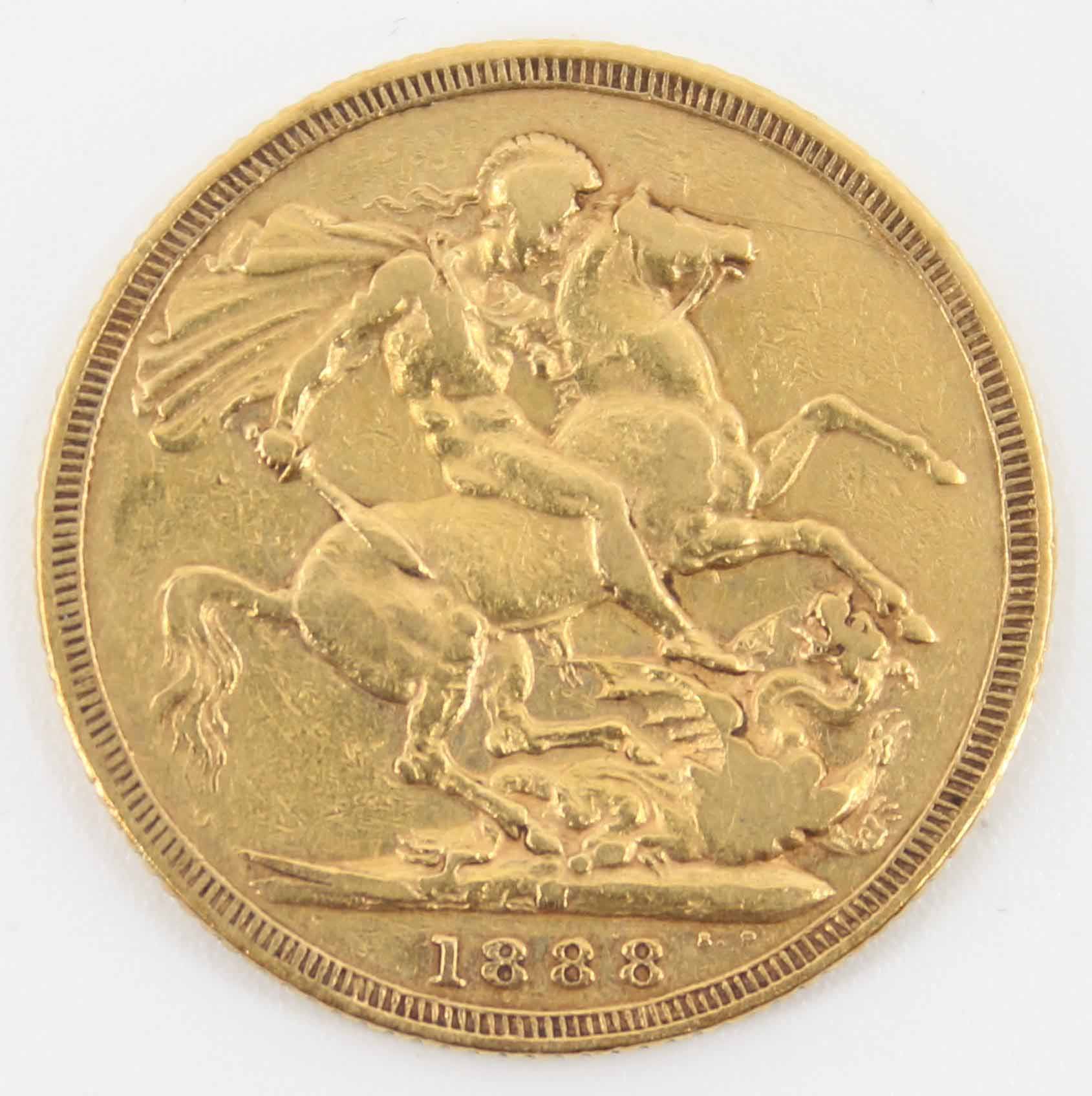 1888m Queen Victoria Sovereign Jubilee Head / St. George Reverse Melbourne Mint