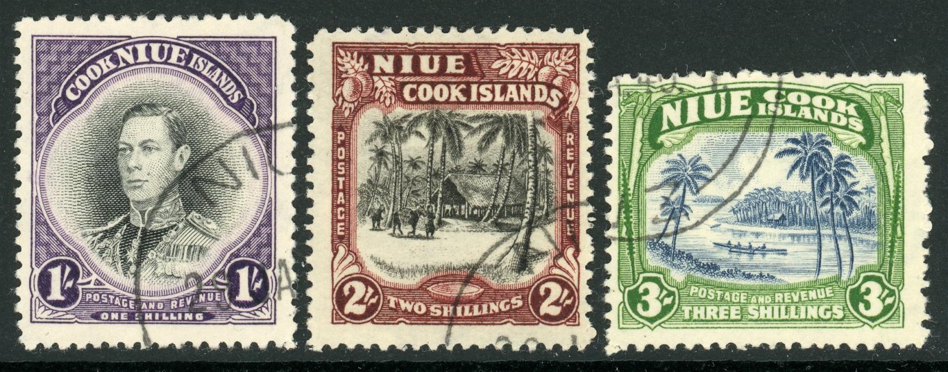 Niue 1938 SG.75-77 F/U