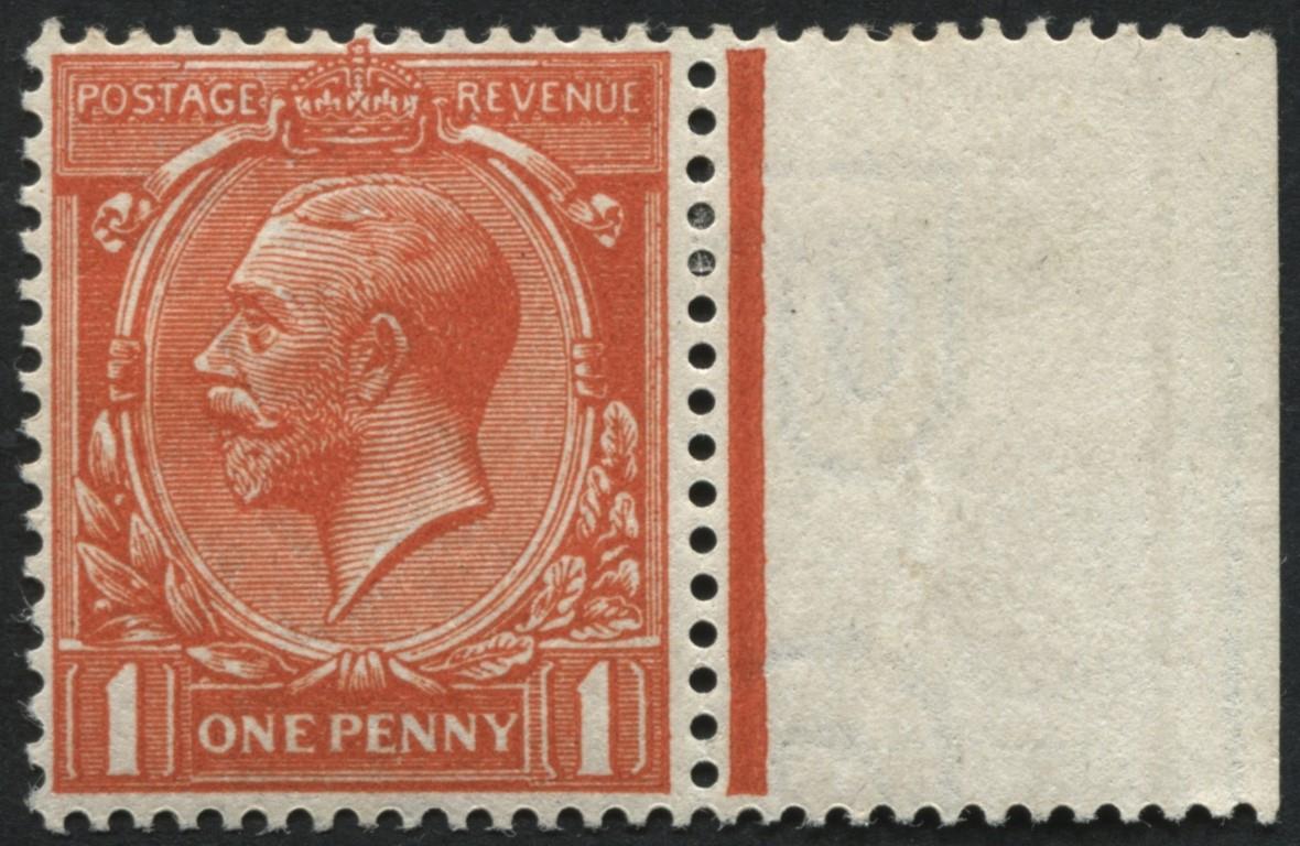 SG SpecN16(15) 1918 1d Orange-Vermilion mint R/H side marginal