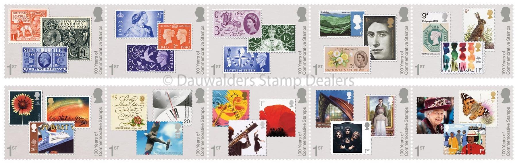 SG5147-5156 100 Years of Commemorative Stamps 16.04.24