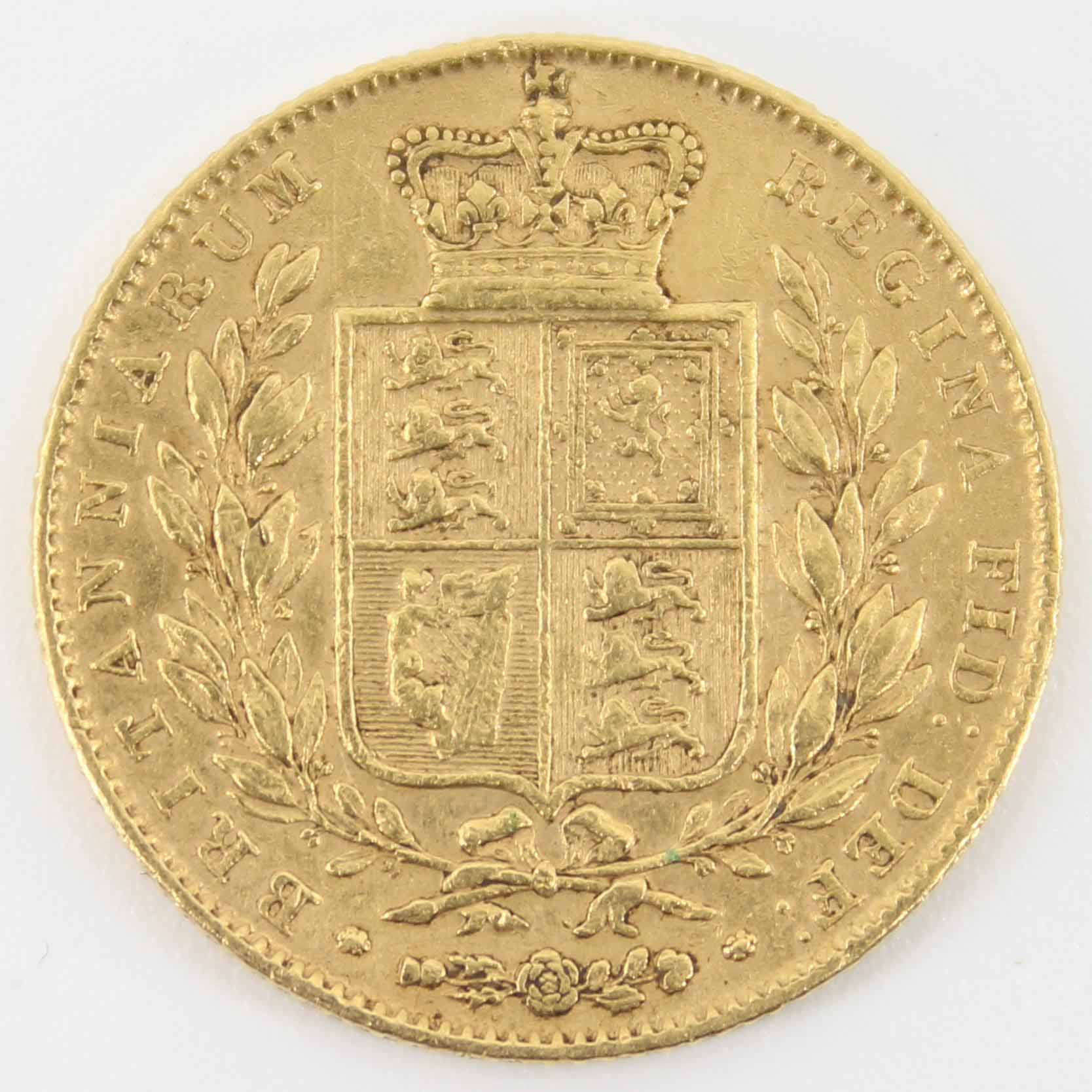 1843 Queen Victoria Sovereign Young Head / Shield Reverse