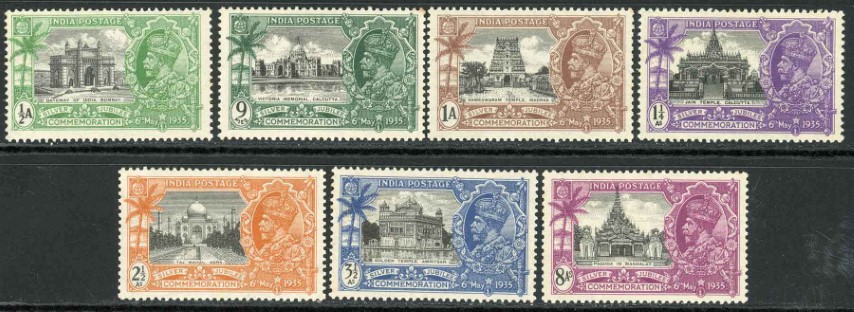 India 1935 SG.240-246 all U/M except 1.25a