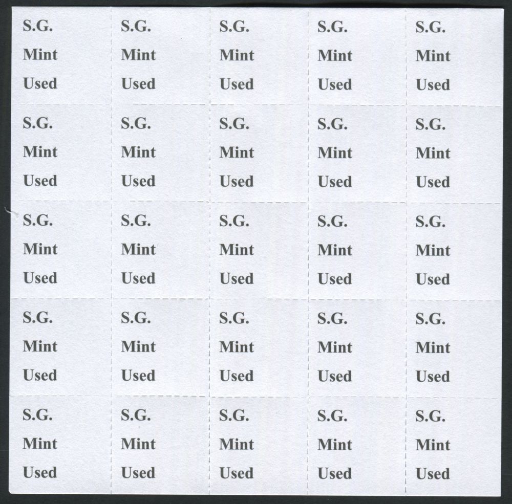 Stanley Gibbons Mint/Used Tags