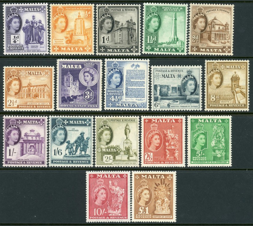 Malta 1956-58 SG.266-282 M/M