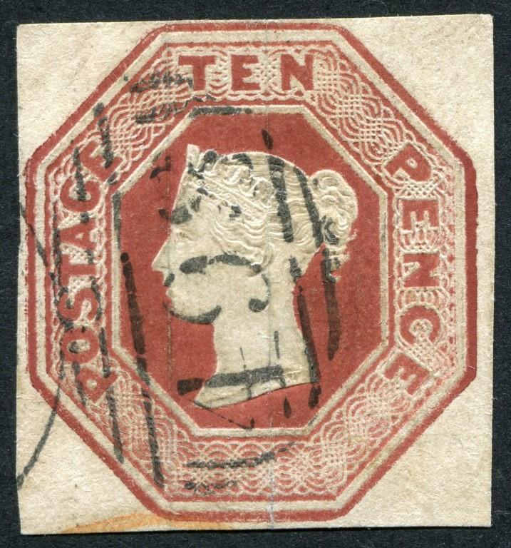 SG57 10d Brown Die 2 in a bright shade, pretty Manchester sideways duplex