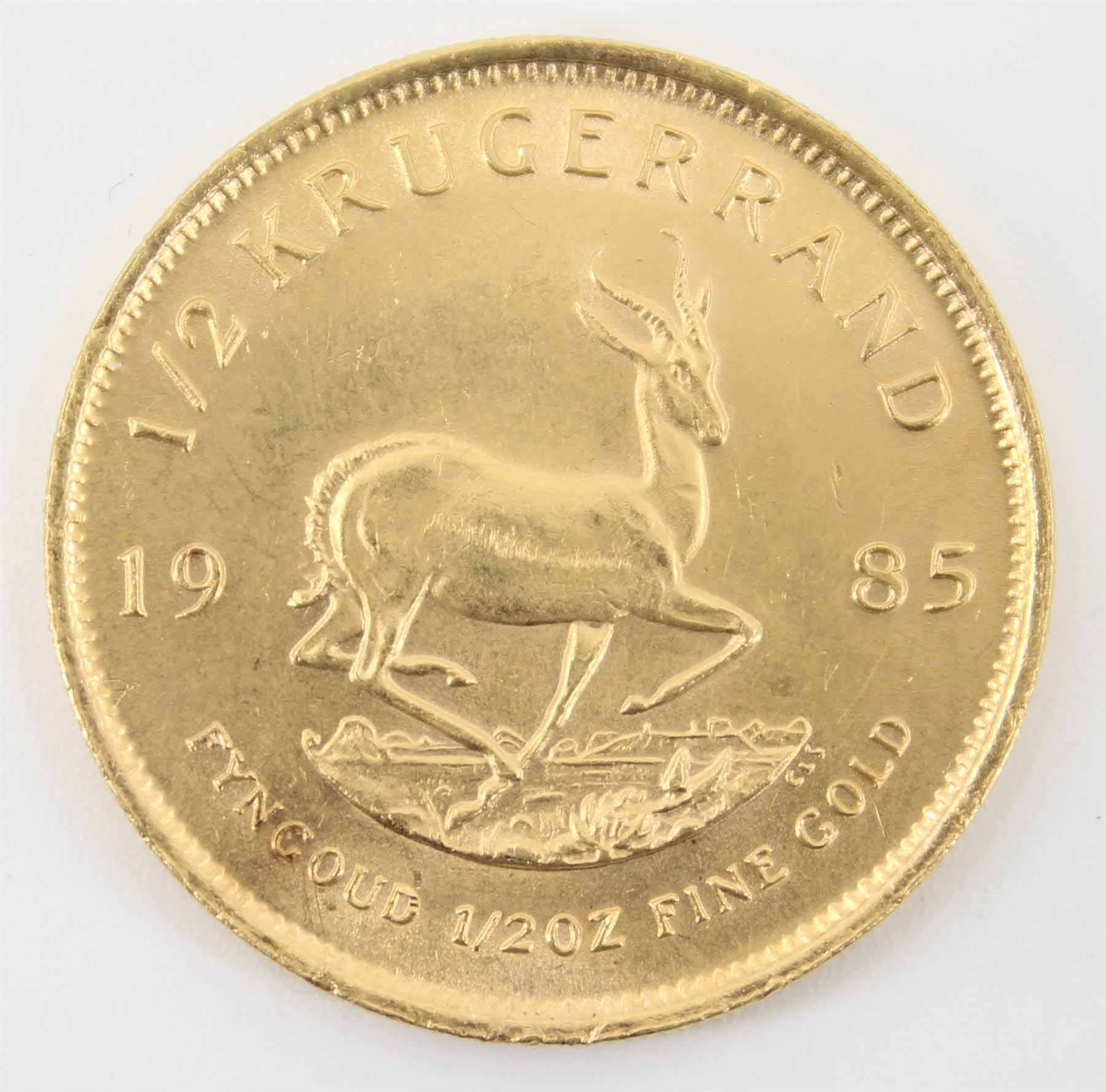 1985 Krugerrand 1/2oz Fine Gold Springbok