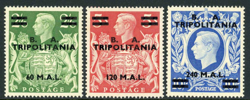 British Occupation of Italian Colonies / Tripolitania 1948 SG.T1-T13 U/M