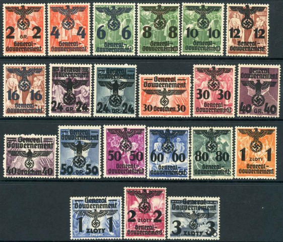 German Occupation of Poland 1940 SG.372-391 U/M