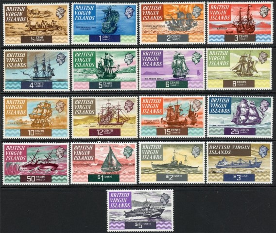 British Virgin Islands 1970-74 SG.240-256 U/M