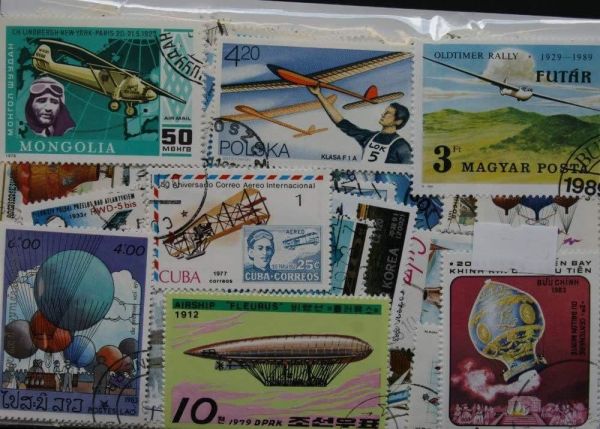 Airplanes, Hot Air Balloons & Helicopters 100 Stamps (135)