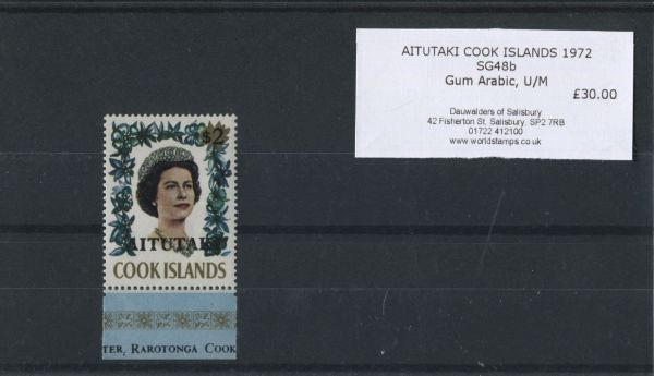 Aitutaki 1972 SG.48b Gum Arabic U/M