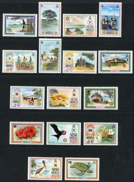 Anguilla 1972-5 SG.130-144a U/M