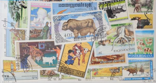 Animals 25 Stamps (Oxen) (M109)