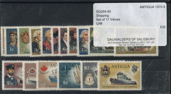 Antigua 1970 SG.269-85 Shipping Set of 17 U/M (Lot 2)