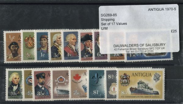 Antigua 1970 SG.269-85 Shipping Set of 17 U/M (Lot 3)