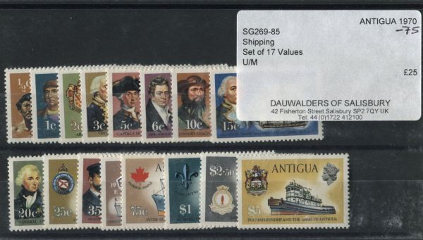 Antigua 1970 SG.269-85 Shipping Set of 17 U/M (Lot 6)