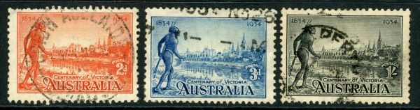 Australia 1934 SG.147a-149a F/U