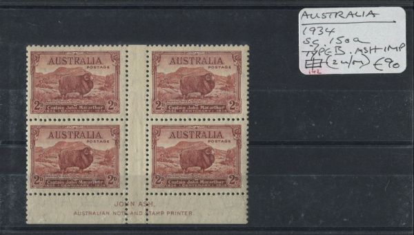 Australia 1934 SG.150a Type B Block