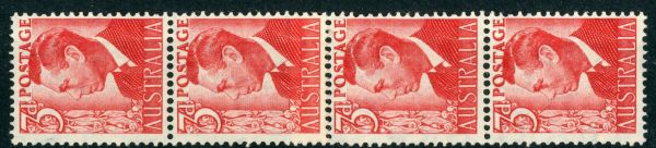 Australia 1951 SG.235b coil join pair U/M