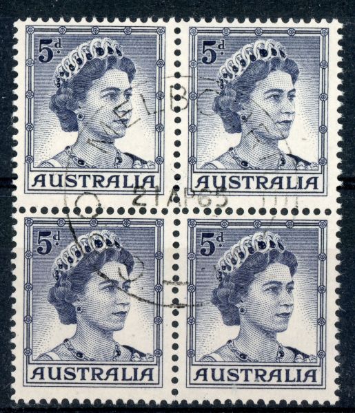 Australia 1959-63 SG.314c F/U block of 4 (1)