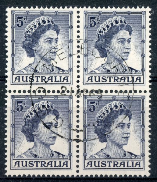 Australia 1959-63 SG.314c F/U block of 4 (2)