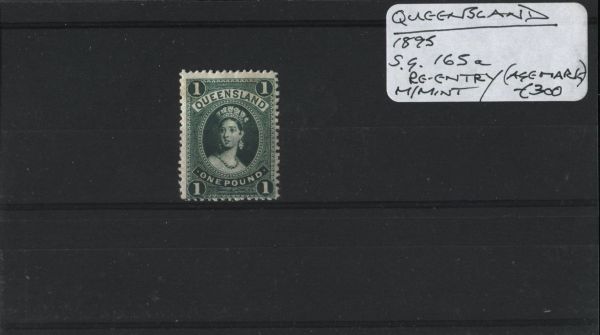 Australia Queensland 1895 SG.165a Re-Entry M/M