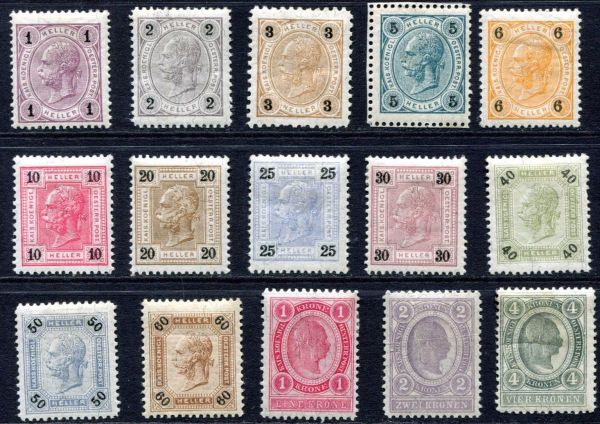 Austria 1899-1902 SG.107-121 M/M