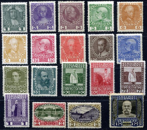 Austria 1908-1913 SG.189-206 M/M