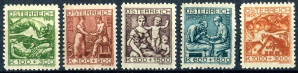 Austria 1924 SG.563-567 M/M