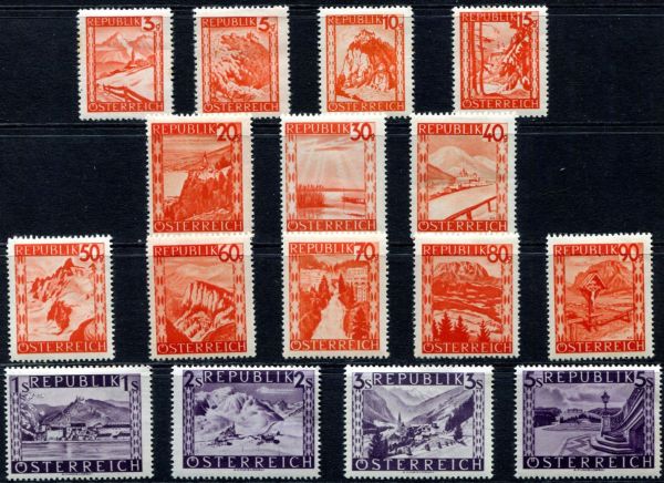 Austria 1947 SG.1072-1086 M/M