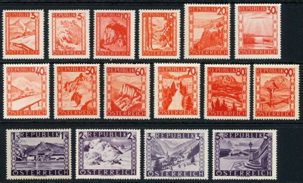 Austria 1947 SG.1072-1086a U/M