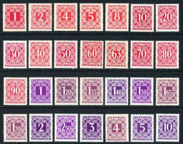 Austria 1949-57 SG.D1178-D1205 U/M