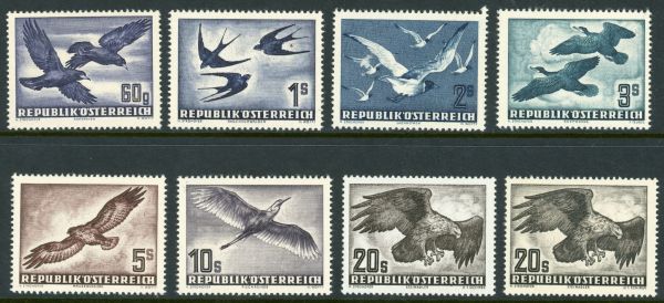 Austria 1950 SG.1215-1221 + 2nd printing 1221 U/M