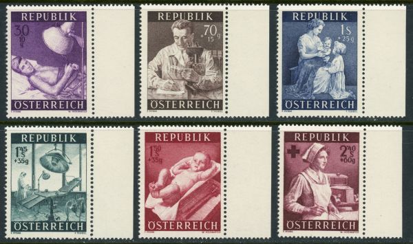 Austria 1954 SG.1256-1261 U/M