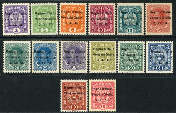 Austrian Territories aquired by Italy / Venezia Giulia 1918 SG.31-44 M/M short set