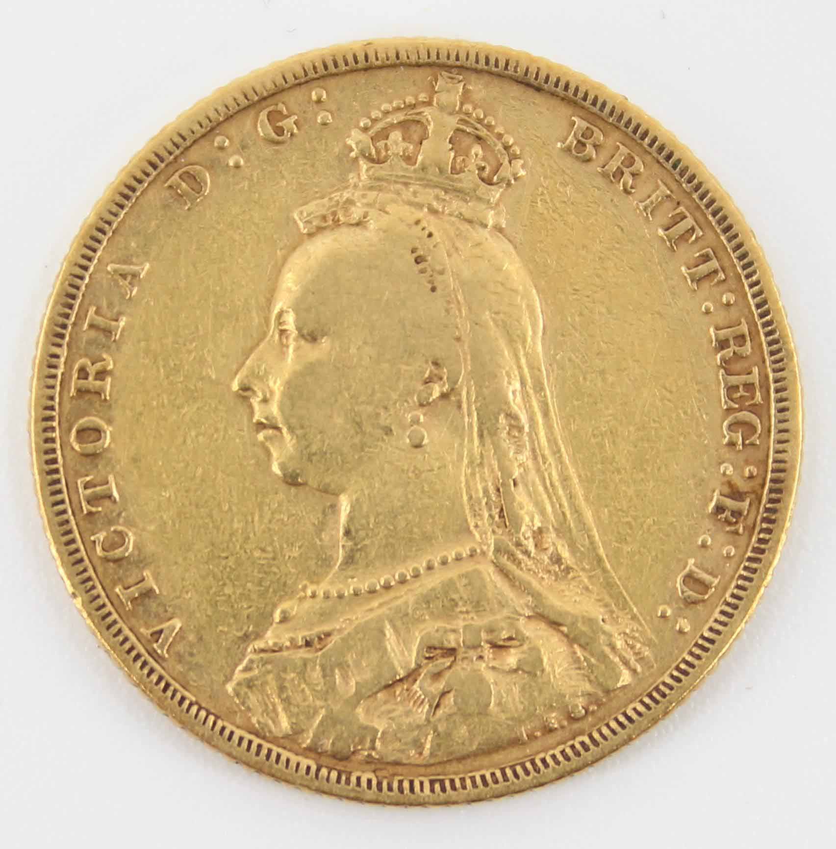 1888m Queen Victoria Sovereign Jubilee Head / St. George Reverse Melbourne Mint