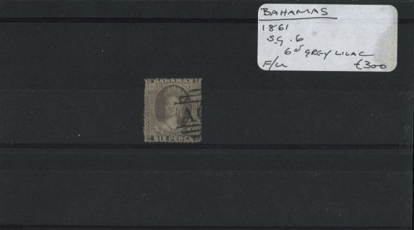 Bahamas 1861 SG.6 6d F/U