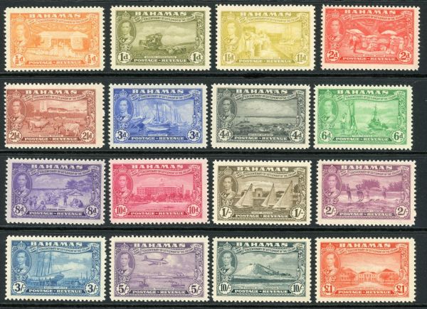 Bahamas 1948 SG.178-193 L/M/M