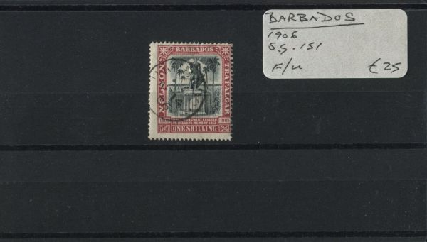 Barbados 1906 SG.151 1/- F/U (Lot 2)