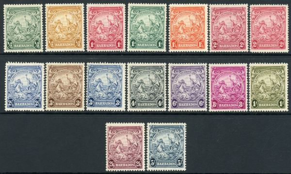 Barbados 1938-47 SG.248-256a M/M (2)