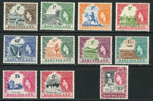 Basutoland 1954-58 SG.43-53 L/M/M