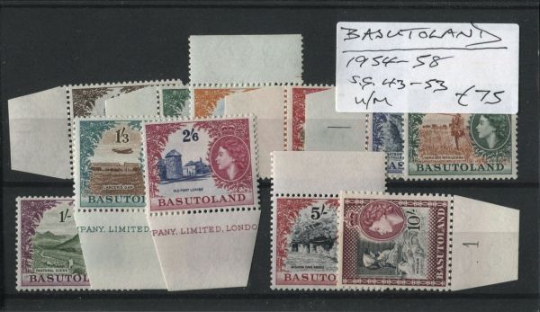 Basutoland 1954-58 SG.43-53 U/M