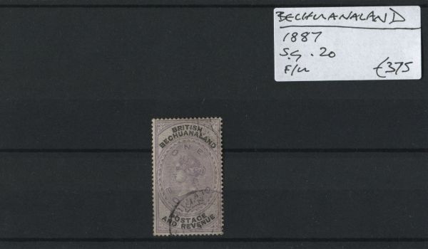 Bechuanaland 1887 SG.20 Fiscal F/U