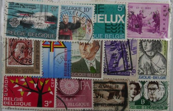 Belgium 100 Large Stamps (185)