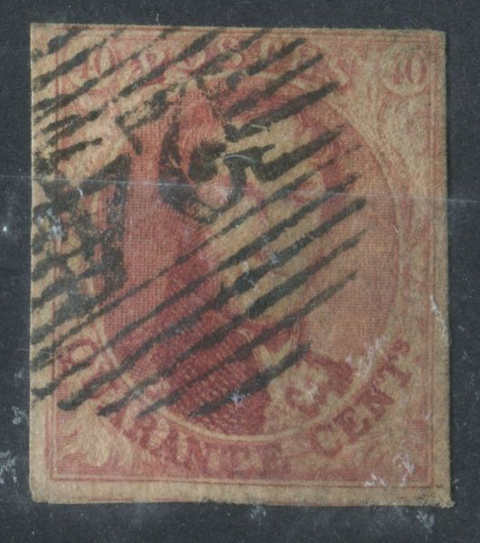 Belgium 1861 SG.5 40Cent Red 4 Margin Used