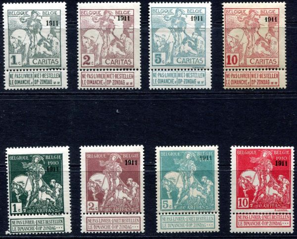 Belgium 1911 SG.117-124 M/M