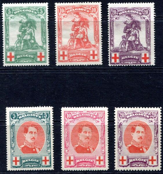 Belgium 1914 SG.151-156 M/M