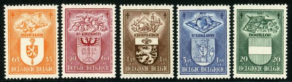 Belgium 1947 SG.1212-1216 U/M